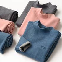 Customized childrens double-sided silk turtleneck underwear set for boys and girls autumn clothes autumn pants