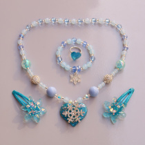 Girls Children Baby Girls Frozen Jewelry Princess Faux Pearl Necklace Bracelet Ring Set Gift