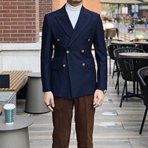 Autumn and winter Italian double-breasted classic retro exquisite double-breasted suit male Joker Business Gentleman Suit Single West Tide