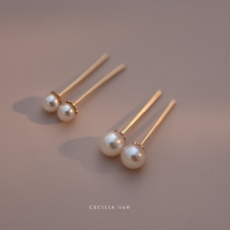 Give back to the competition Serian high quality strong light natural baby Pearl 14K gold simple temperament earrings ear clip female