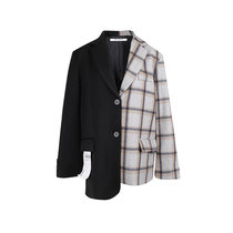  13DE MARZO men and women stitching plaid suit 300178