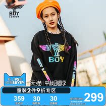 boylondon childrens wear black plus velvet fashion print loose