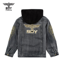 boylondon coat boys and girls 2021 autumn and winter New Lamb hair denim coat two-piece coat