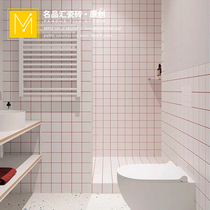  Nordic nine-grid mosaic tiles small white tiles kitchen white bathroom wall tiles toilet bathroom tiles small square tiles