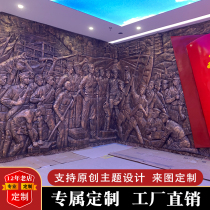 Haichang custom glass fiber reinforced plastic copper figure relief party building anti-war theme exhibition hall image Wall three-dimensional relief mural