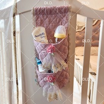 DLD simple modern fabric finishing storage bag door back bedside crib storage lace hanging bag