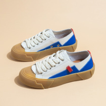 MILIya small white shoes womens ins Chains 2022 new collage casual Oxford bottom white blue genuine leather plate shoes