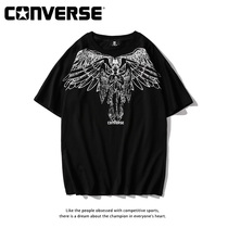 Japanese summer ins fashion short-sleeved male angel cotton oversize casual loose t-shirt female couple top tide