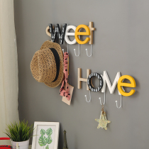 Nordic minimalist wall-mounted decoration hooks into door key hangers English letters wall clothes hat hook wall creative pendants