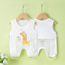 Baby half-back bellyband summer thin sleeveless cotton gauze with legs belly circumference newborn baby jumpsuit vest