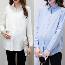  2021 cotton maternity shirt loose bottoming top Autumn fashion maternity professional shirt A version of womens T-shirt