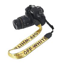 Backpacker SLR camera strap camera micro single camera shoulder strap custom yellow letter offwhite camera strap