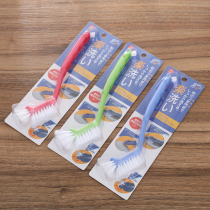 Japan NSH 6097 convenient double-headed shoe brush rice wood Japanese home