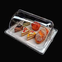 Transparent bread cover cake snack fruit tray with lid try box fresh cold food buffet display plate