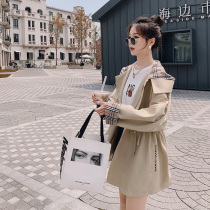 Card its color short style windsuit woman little guy 2022 Spring and autumn new Han version collection waist temperament overalls coat jacket