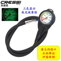 Italy imported cressi diving residual pressure gauge scuba pressure gauge residual gas display instrument