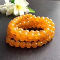 Yellow dragon jade Burmese material Fluorescent material Gum sense 108 Buddha beads bracelet bracelet natural jade 