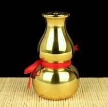 Buddha Temple Home Fengshui Zhaocai Town House Decoration Flower arrangement for holy water bottle 6 inch light pure copper gourd vase
