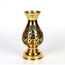 Buddhist supplies Buddhist supplies Flower inserts for bottles Buddha vase Pure copper Lotus vase 8-inch Big Buddha vase