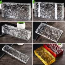 Glass brick transparent square solid crystal brick partition wall tile creative color bubble brick hot melt curtain wall screen