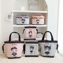 Cartoon portable lunch bag cute girl heart cartoon lunch box bag student hand bag mommy bag bundle mouth storage bag