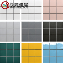 Net red ins black and white nine grid tiles Nordic dark green mosaic pink lattice IKEA kitchen and bathroom matte 300 wall tiles