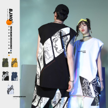 BJHG homemade summer renaissance vest mens fashion brand street sports basketball loose couple sleeveless outer wear waistcoat