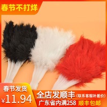 Cheongsam catwalk performance feather fan dancing photo props retro Republic of China wind black white red studio performance competition