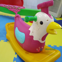 New color animal rocking horse with music toddler rock music children plastic Trojan can be added pulley bottom plate YQ