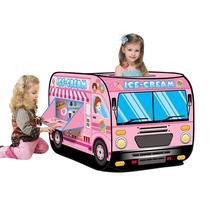 Childrens toy tent fire truck police car school bus ice cream truck bus bus dessert car crossing home