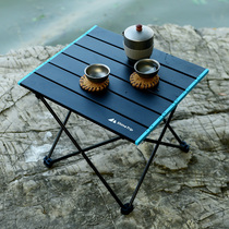 Mountain fun outdoor aluminum alloy portable folding table stall camping leisure table multi-purpose picnic barbecue table