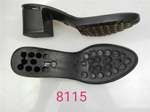 8115 ladies thick square heel high 6cm straight heel round head sole repair custom leather shoes polyurethane Pu bottom waterproof table