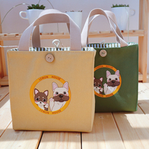 Japanese cartoon cute bento bag portable lunch box bag office workers students with rice thickened canvas bag can be customized