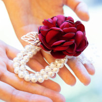 Wedding Bride Wrist Flower Bridesmaid Korean Bracelet Wedding Fabric European Simulation Sister Group Small Fresh Hand Flower
