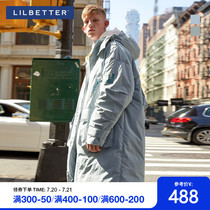 Lilbetter down jacket mens medium and long hooded jacket winter thickened coat mens warm down clothes tide