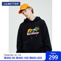 Lilbetter mens hooded sweater tide brand autumn loose printed clothes American hoodie Wild long-sleeved LB