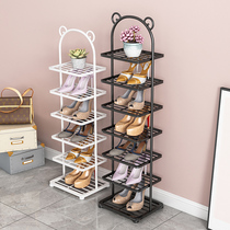 Simple Doorway Iron Art Shoe Rack Subsmall Clip Stitch Ultra Narrow section Dormitory Bursting shoes Containing Wall Corner Shoe Cabinet