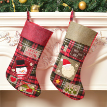 Christmas Sox Christmas decorations gifts Santa Claus socks Christmas small gift Gift Bag Ornament Children