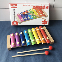 Childrens educational toys Wooden childrens childrens baby eight-tone xylophone hand knock piano Baby puzzle busyboard accessories
