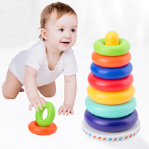 Dianpai music childrens educational toys Rainbow Tower ring 0-1-2 years old baby baby early education Music tumbler 3