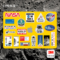  19 sheets of European and American NASA space Apollo moon landing laptop local decoration stickers Waterproof PVC