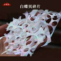 Imported white butterfly shell thin fragments shell pieces snail mother-of-pearl inlaid material Nail decoration Lacquer art Lacquer painting diy