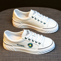 South Korea white shoes women 2021 new Korean version of the leather breathable wild ins casual sports low-top board shoes