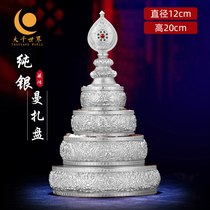S999 sterling silver Manza plate 37 piles 37 piles of Mancha Luo for three Manza Shu hundred thousand homework medium 12cm
