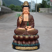 Factory direct Buddhist supplies Resin Buddha statue dedicated to temple Guanyin Bodhisattva 88cm ancient color Guanyin