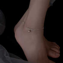 925 pure silver bell Bell Foot Chain Woman 2022 New Tide Transfer Beads Round Pearl Advanced Sensation Foot Chain Sexy Ins and feet