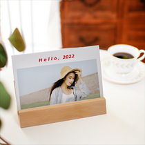 2022 making wooden desk calendar custom diy creative solid wood base Photo Homemade custom calendar shelf