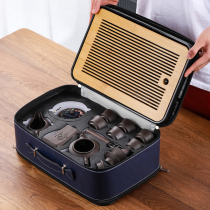 Purple sand travel ceramic kung fu tea set small set carrying bag home bubble teapot cup simple office outdoor tea tray