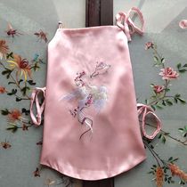 Su embroidery hand embroidery flower silk mulberry silk belly-style underwear Female summer adult sexy classical court Chinese style