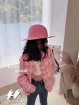 Bora Korean childrens clothing 2021 autumn and winter new boys and girls ladies sweet tide small fragrant wind plaid suit jacket